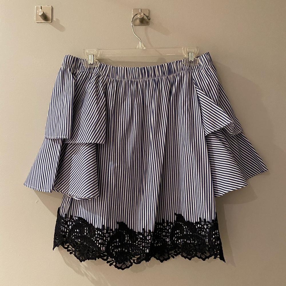 Zara Off Shoulder Top w/ Lace Trim
